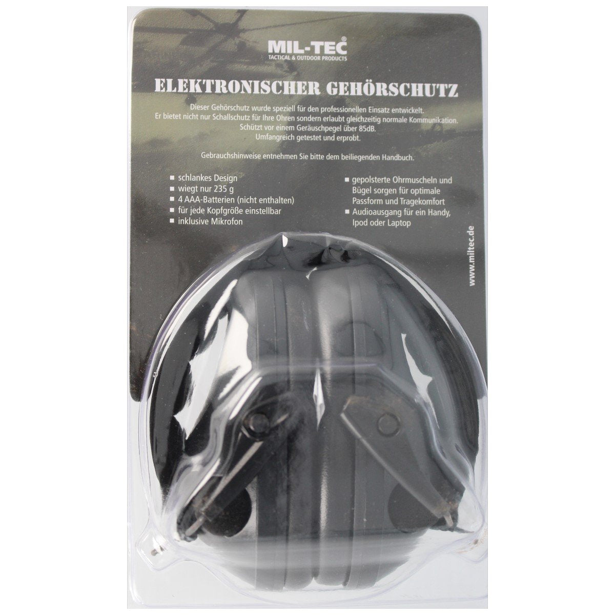 Ochronniki słuchu aktywne Mil-Tec Defenders Black (16243002)