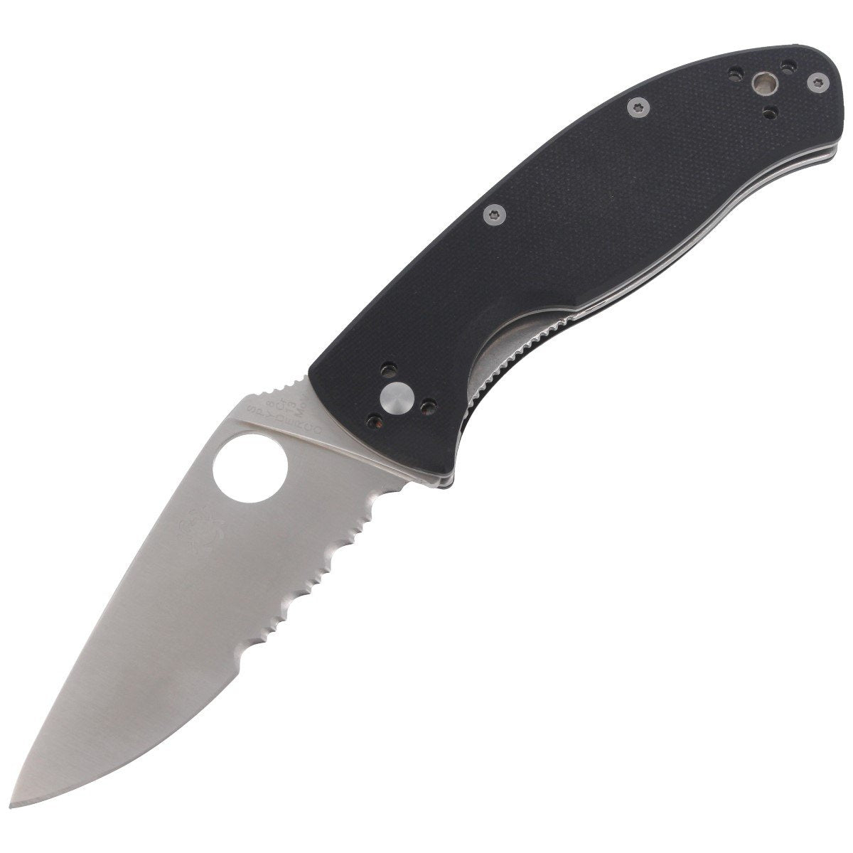 Nóż składany Spyderco Tenacious Black G10, Satin Combo 8Cr13MoV by Eric Glesser (C122GPS)