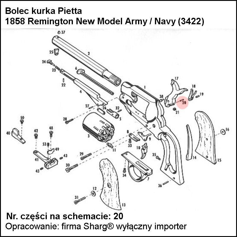Bolec kurka Pietta 1858 Remington, 1862 Spiller & Burr (3422)