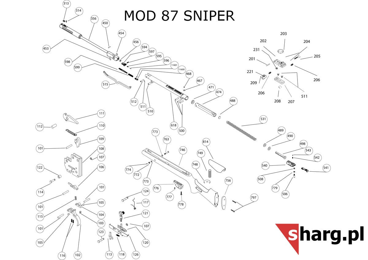 Śruba mocująca kabłąk przednia do Hatsan MOD 33-155, Dominator 200, Striker, Proxima (777)