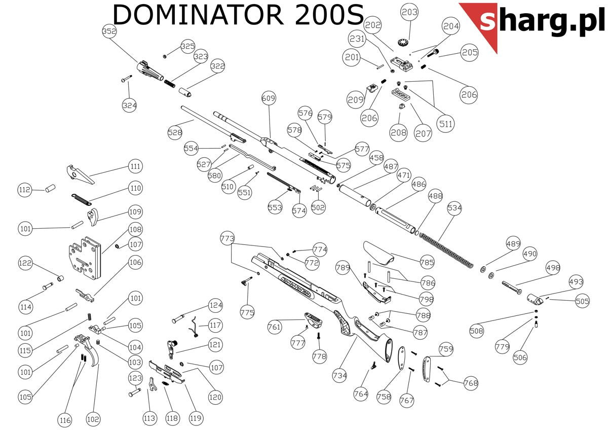 Śruba mocująca kabłąk przednia do Hatsan MOD 33-155, Dominator 200, Striker, Proxima (777)