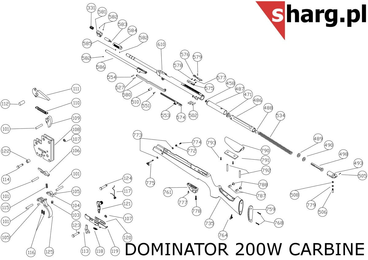 Śruba mocująca kabłąk przednia do Hatsan MOD 33-155, Dominator 200, Striker, Proxima (777)