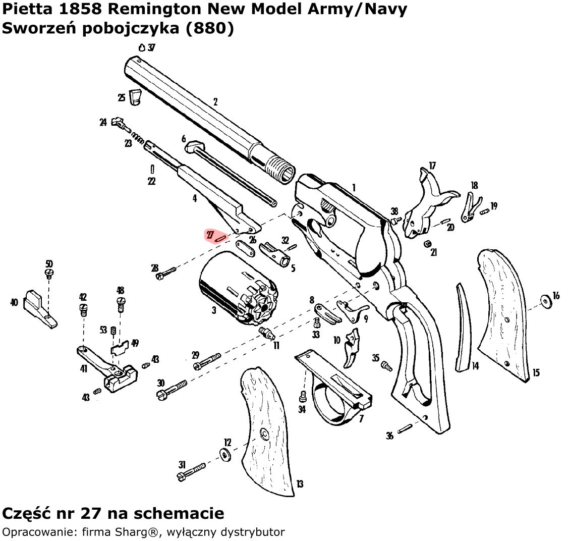 Sworzeń pobojczyka Pietta 1858 Remington New Model Army (880)