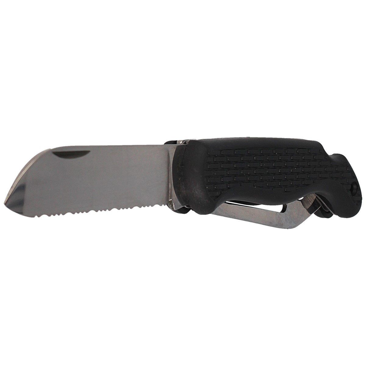 Nóż składany żeglarski MAC Coltellerie Boat 2 Black PP/TPE, Satin W 1.4034 (MC BOT2.N)