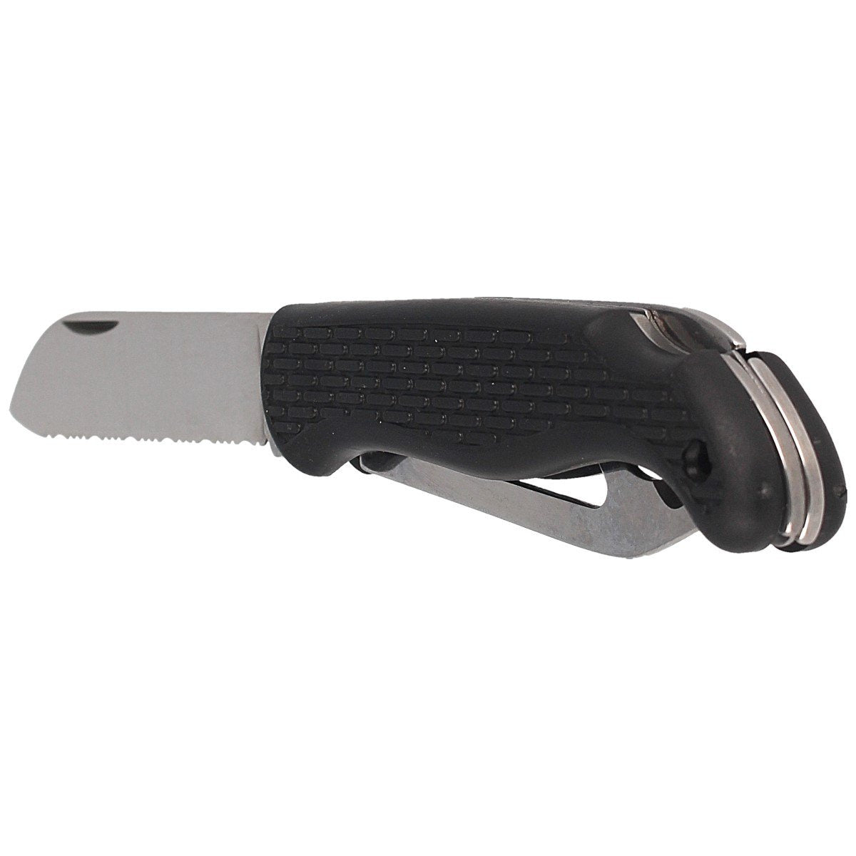 Nóż składany żeglarski MAC Coltellerie Boat 2 Black PP/TPE, Satin W 1.4034 (MC BOT2.N)