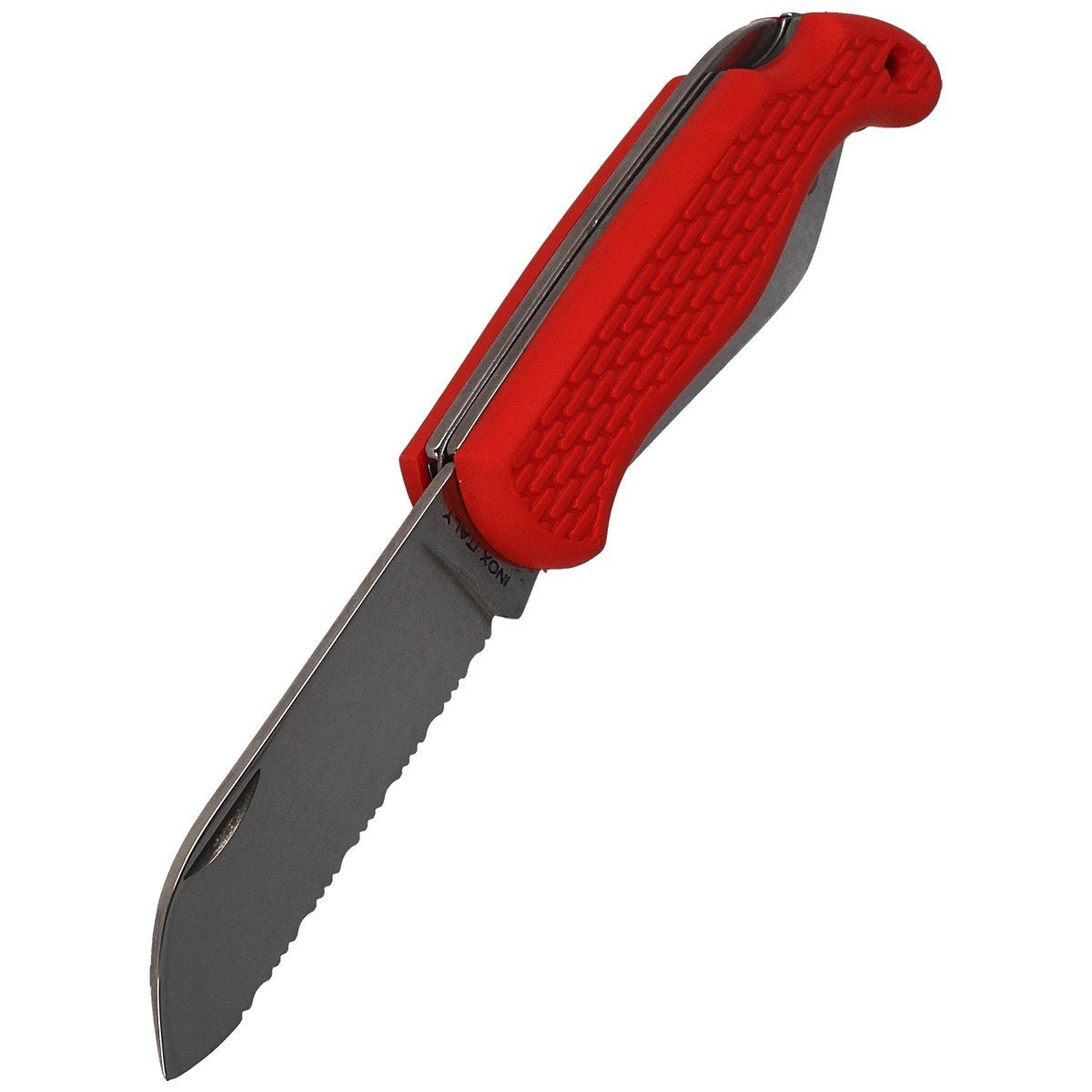 Nóż składany żeglarski MAC Coltellerie Boat 2 Red PP/TPE, Satin W 1.4034 (MC BOT2.R)