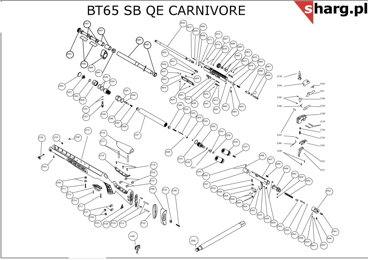 Lufa do wiatrówki Hatsan BT65 Carnivore kal 9mm (2656-5)