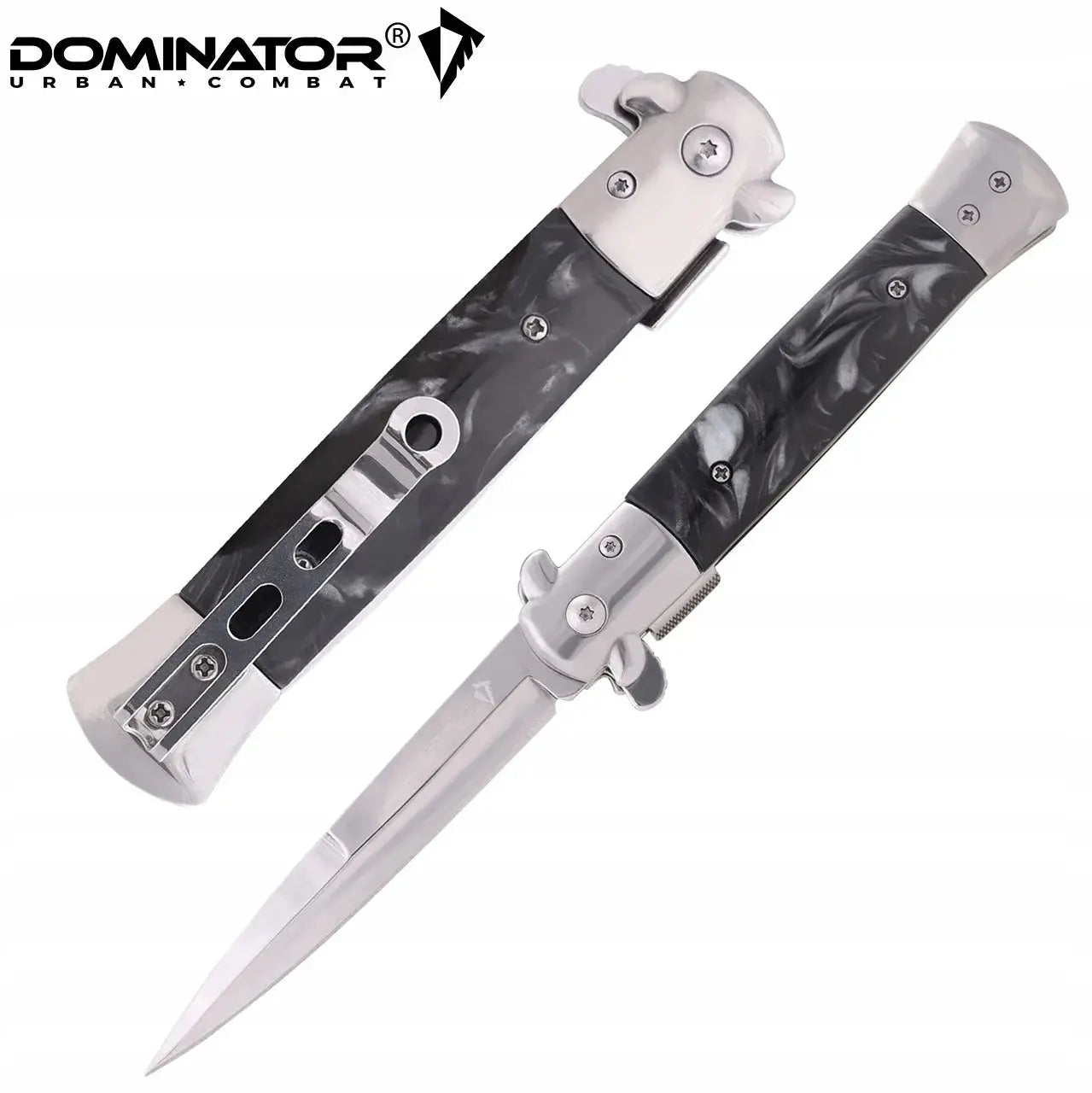 Dominator Nóż składany Sycylijka Czarny Black Pearl Sztylet