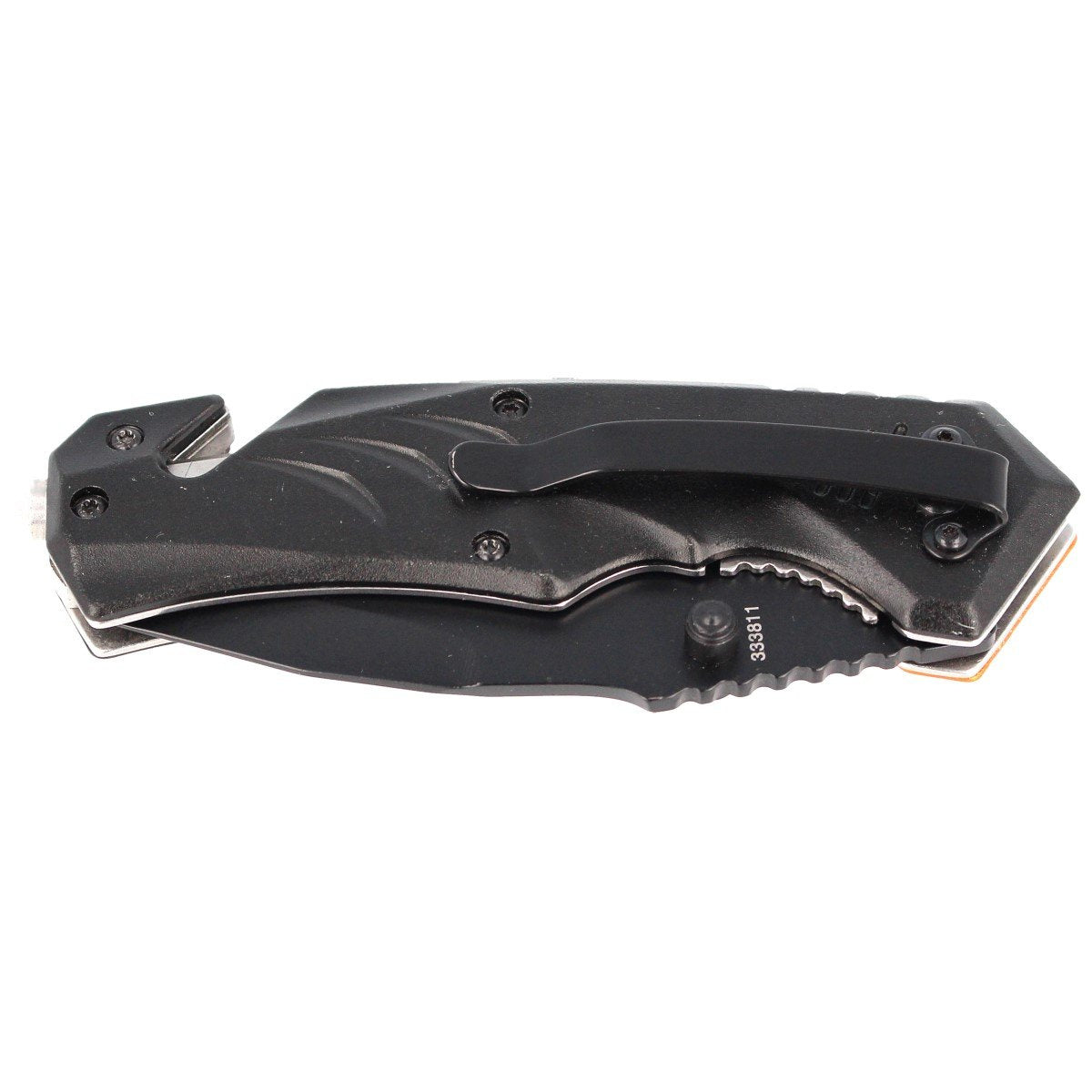Nóż składany ratowniczy Puma Solingen Black / Orange Aluminium, Black Coated (333811)