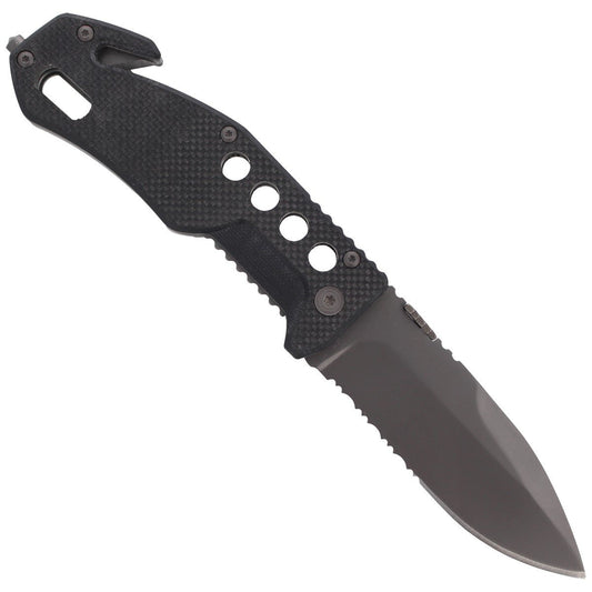 Nóż składany ratowniczy BlackFox G10 Black Rescue Folder (BF-115)