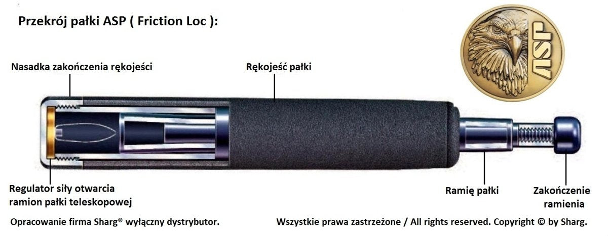 Pałka teleskopowa ASP F26BF Friction 26'' Foam, Black Chrome (52611)