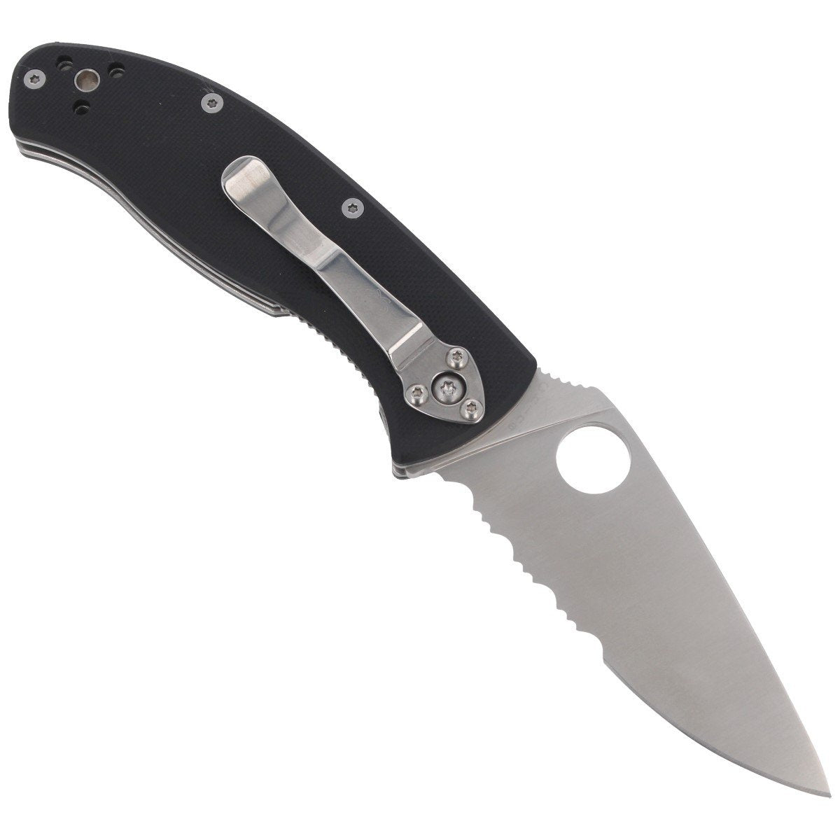 Nóż składany Spyderco Tenacious Black G10, Satin Combo 8Cr13MoV by Eric Glesser (C122GPS)