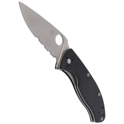 Nóż składany Spyderco Tenacious Black G10, Satin Combo 8Cr13MoV by Eric Glesser (C122GPS)