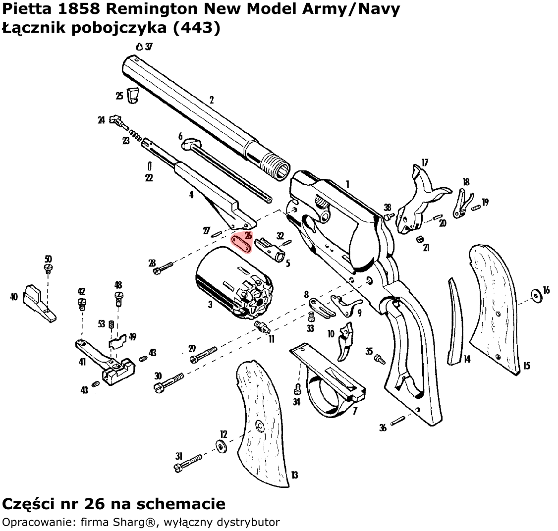 Łącznik pobojczyka Pietta 1858 Remington New Model Army (443)