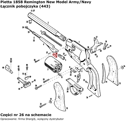Łącznik pobojczyka Pietta 1858 Remington New Model Army (443)