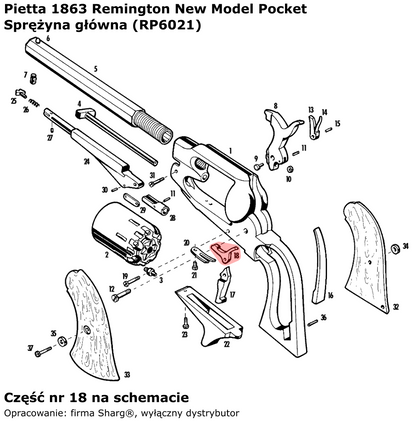 Blokada bębna Pietta 1863 Remington Pocket (RP6021)