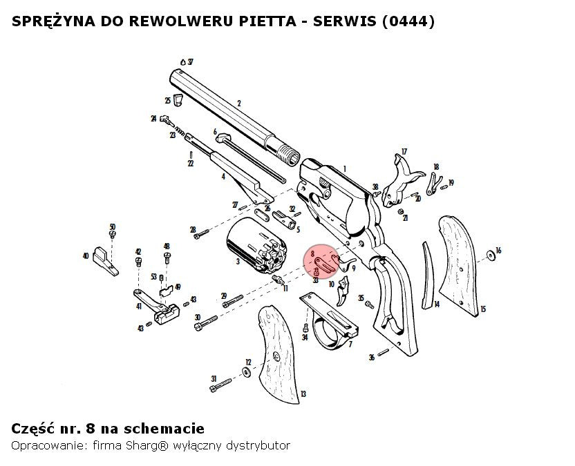Sprężyna Pietta 1858 Remington New Model Army / Navy, 1862 Spiller & Burr (444)