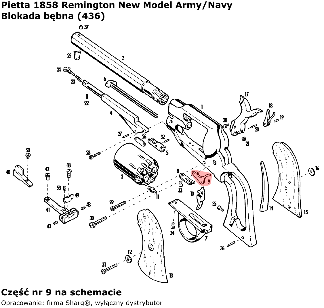 Blokada bębna Pietta 1858 Remington New Model Army (436)