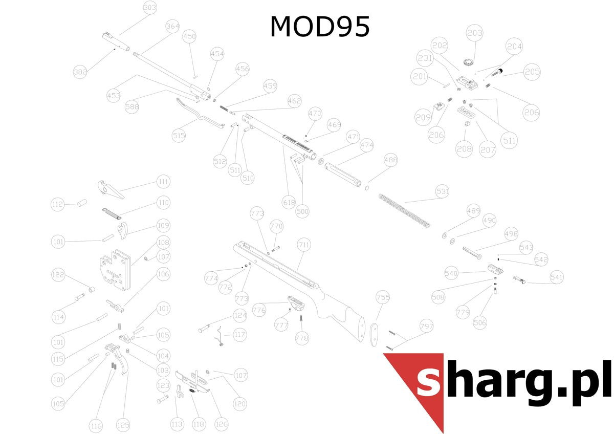 Śruba mocująca kabłąk przednia do Hatsan MOD 33-155, Dominator 200, Striker, Proxima (777)