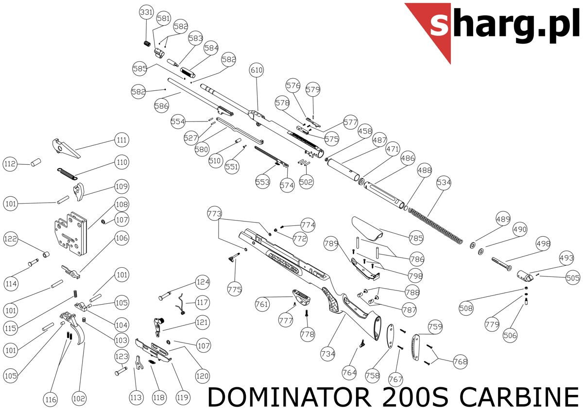 Śruba mocująca kabłąk przednia do Hatsan MOD 33-155, Dominator 200, Striker, Proxima (777)