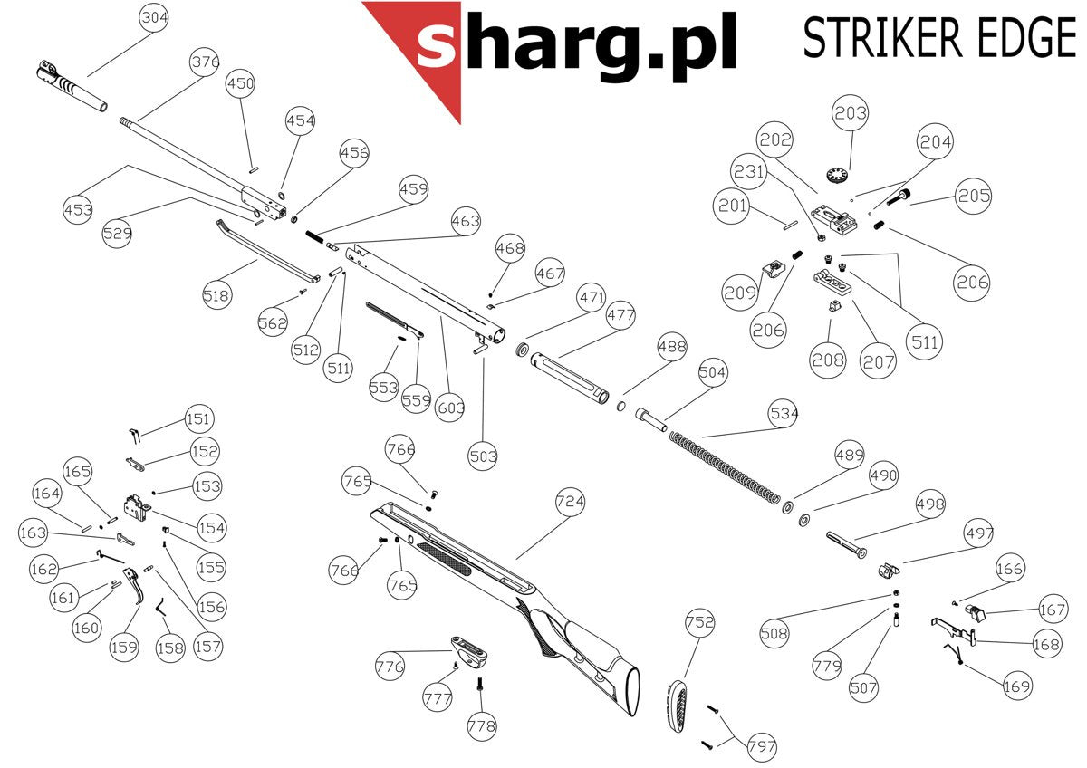 Śruba mocująca kabłąk przednia do Hatsan MOD 33-155, Dominator 200, Striker, Proxima (777)