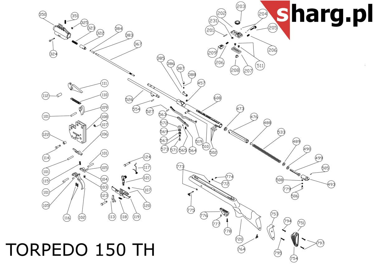 Śruba mocująca kabłąk przednia do Hatsan MOD 33-155, Dominator 200, Striker, Proxima (777)