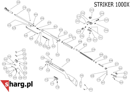 Prowadnica dźwigni do wiatrówki Hatsan Striker (559)