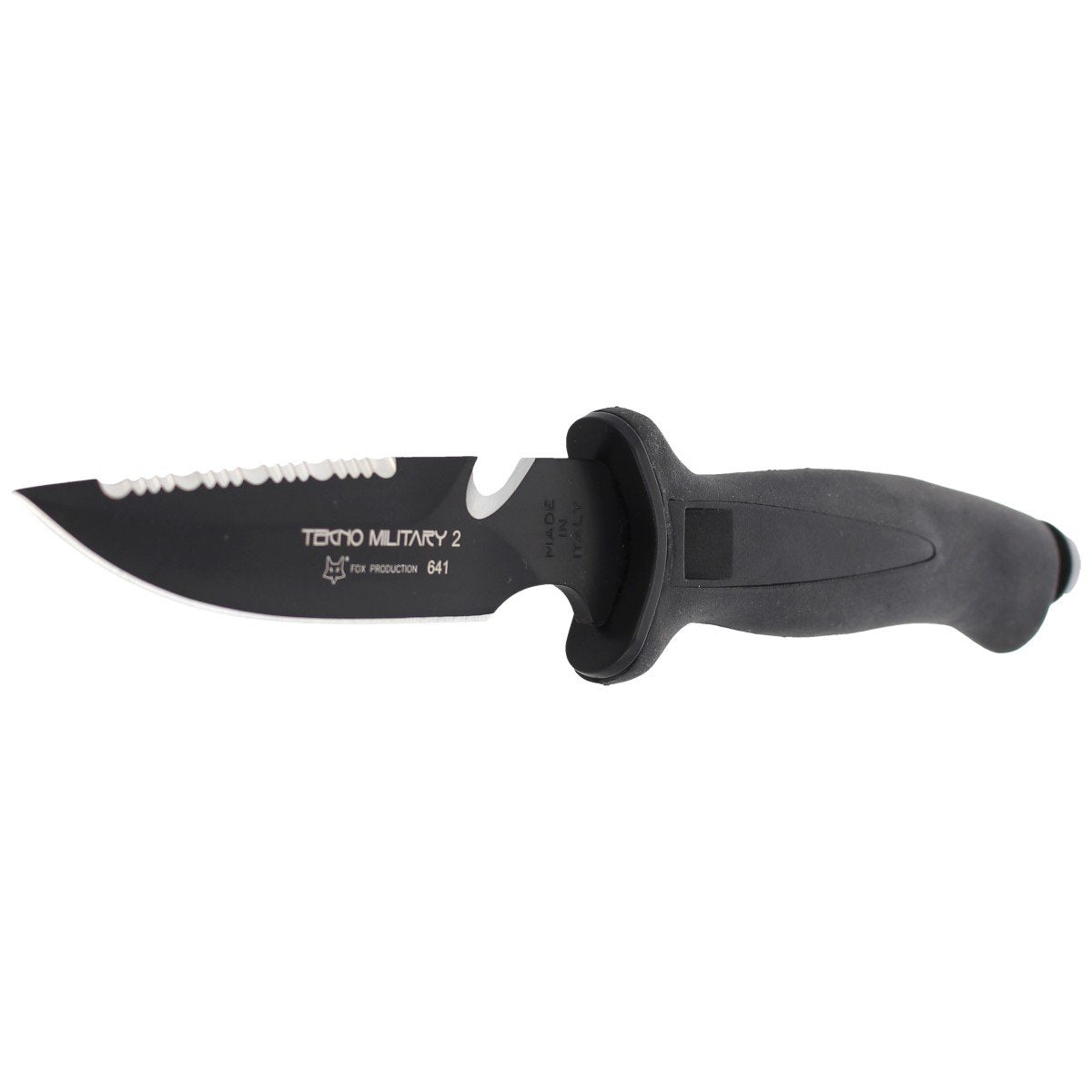 Nóż nurkowy FOX Tekno Military 2 Black / Black Blade (641)