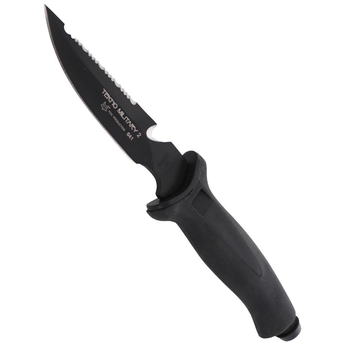 Nóż nurkowy FOX Tekno Military 2 Black / Black Blade (641)