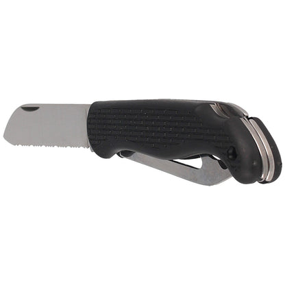 Nóż składany żeglarski MAC Coltellerie Boat 2 Black PP/TPE,  Satin W 1.4034 (MC BOT2.N)