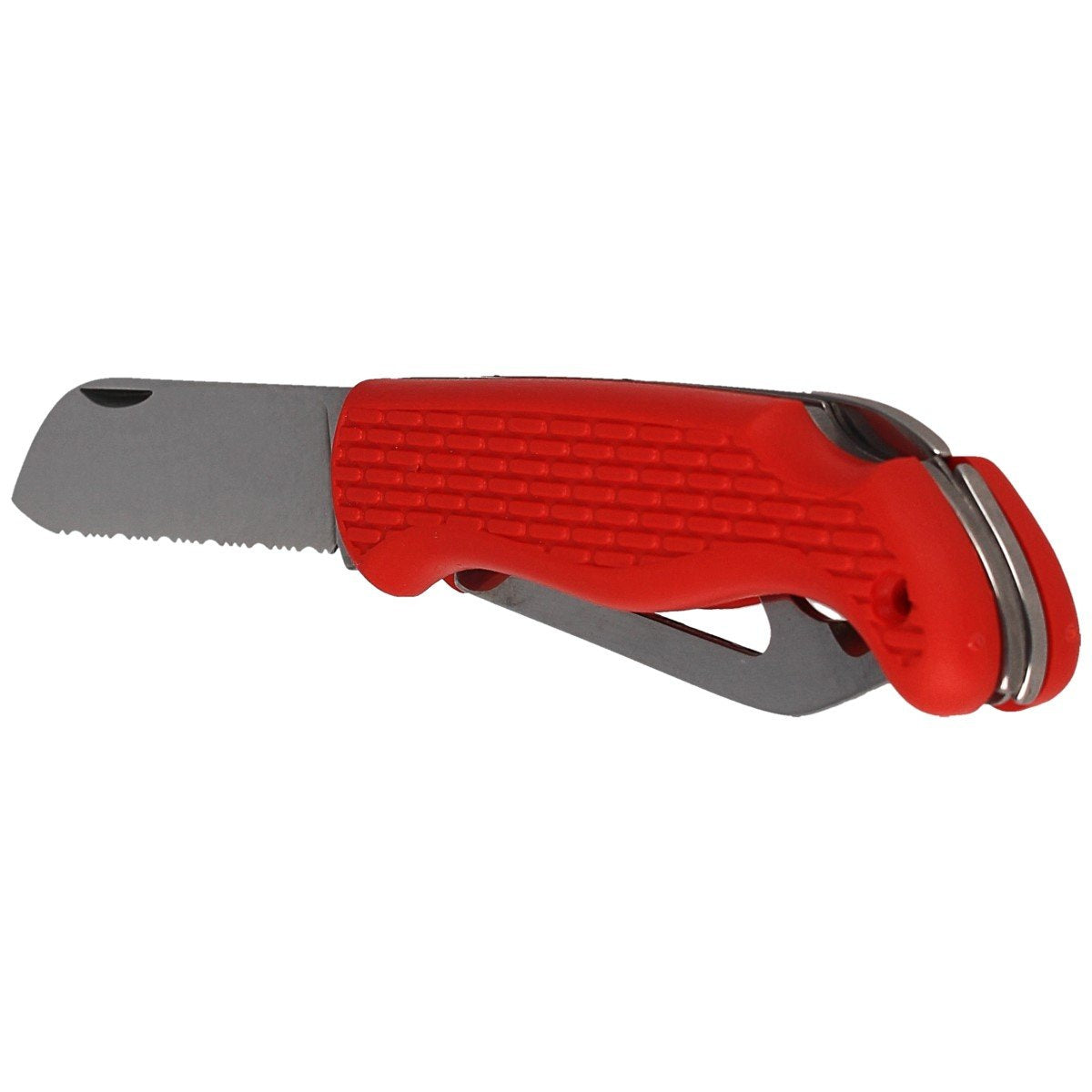 Nóż składany żeglarski MAC Coltellerie Boat 2 Red PP/TPE,  Satin W 1.4034 (MC BOT2.R)
