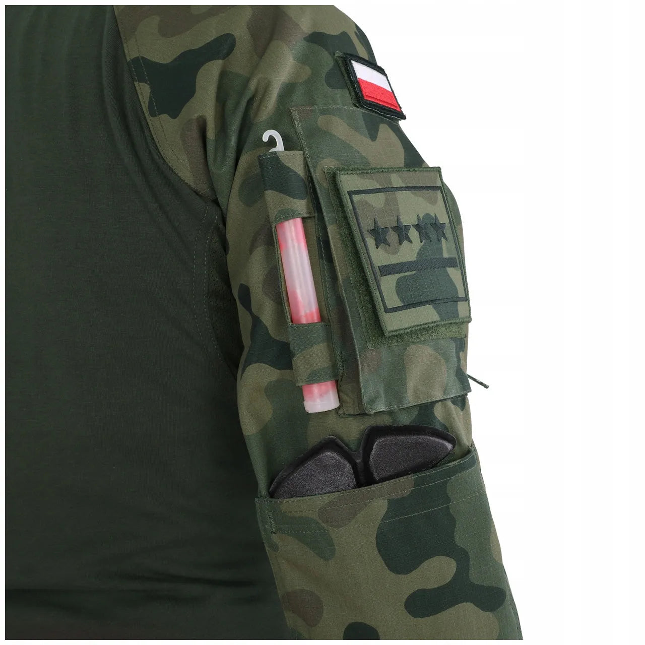 BLUZA TAKTYCZNA WOJSKOWA COMBAT SHIRT DOMINATOR KAMUFLAŻ MORO WZ.93 + FLAGI