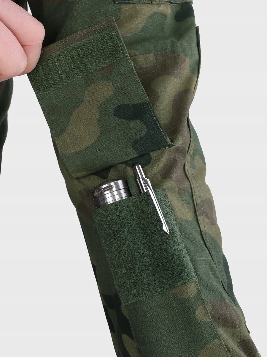 DOMINATOR BLUZA TAKTYCZNA WOJSKOWA COMBAT SHIRT KAMUFLAŻ MORO WZ.93 + FLAGI