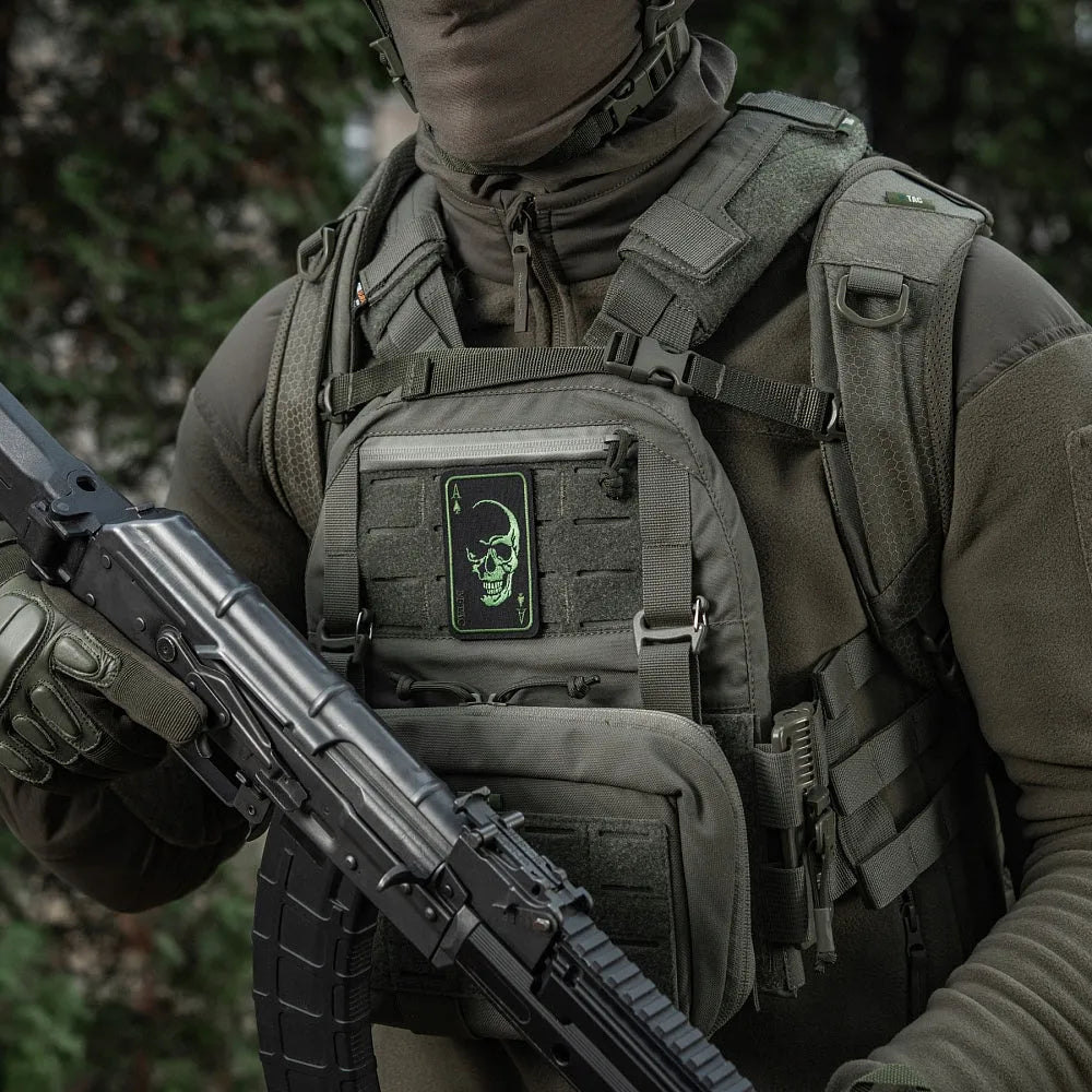 M-Tac - Naszywka Face of War - Haft - Czarny/Zielony