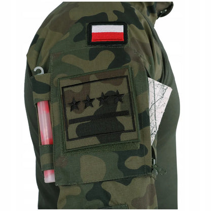 DOMINATOR BLUZA TAKTYCZNA WOJSKOWA COMBAT SHIRT KAMUFLAŻ MORO WZ.93 + FLAGI