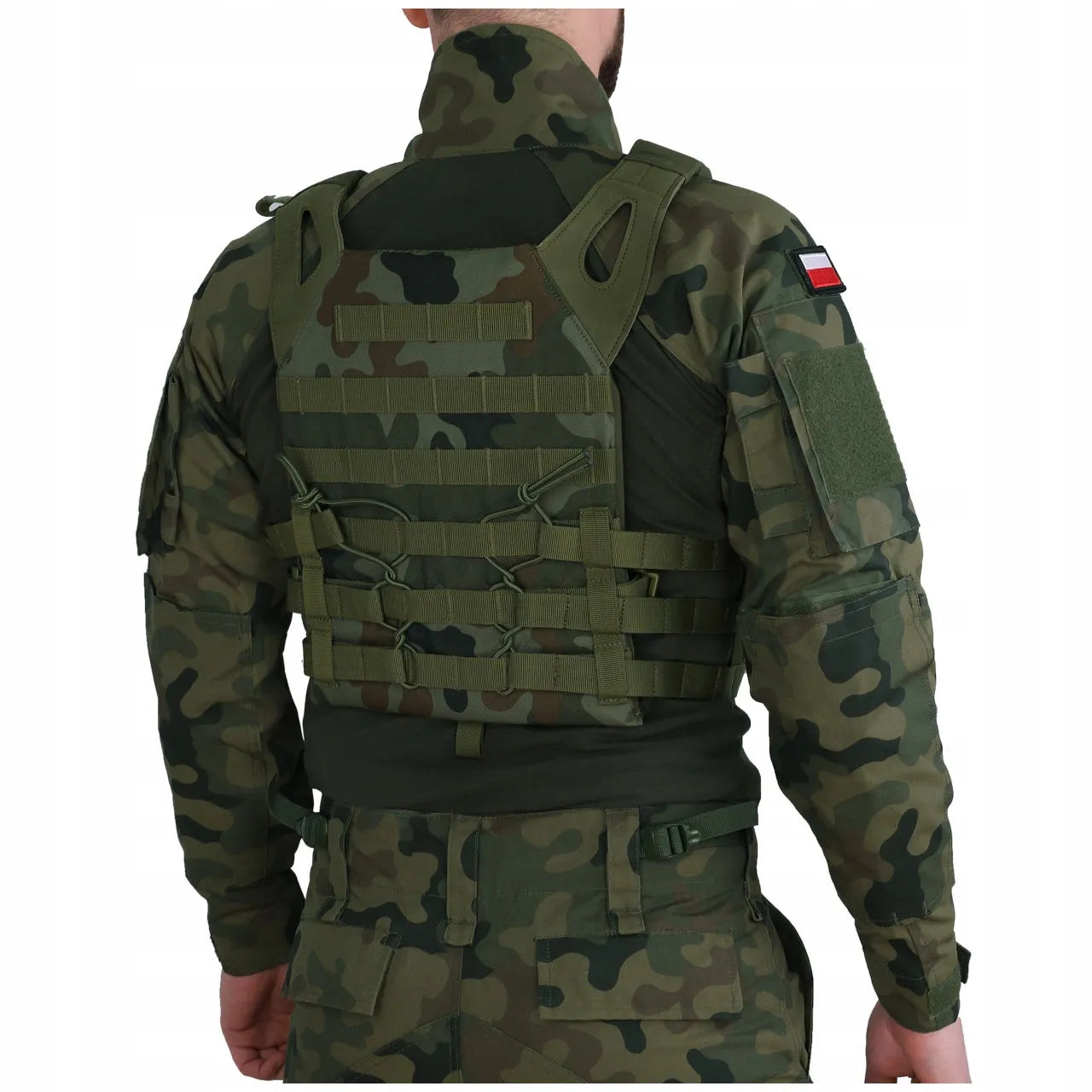 BLUZA TAKTYCZNA WOJSKOWA COMBAT SHIRT DOMINATOR KAMUFLAŻ MORO WZ.93 + FLAGI