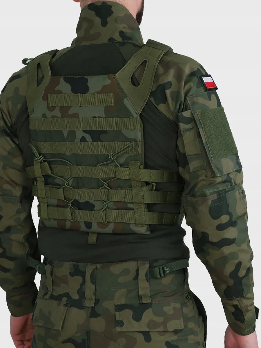 DOMINATOR BLUZA TAKTYCZNA WOJSKOWA COMBAT SHIRT KAMUFLAŻ MORO WZ.93 + FLAGI