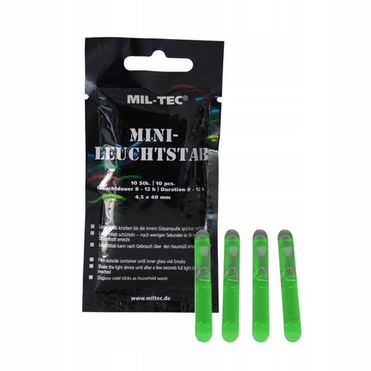 Światła chemiczne Mil-Tec Lightstick mini 10 sztuk zielone