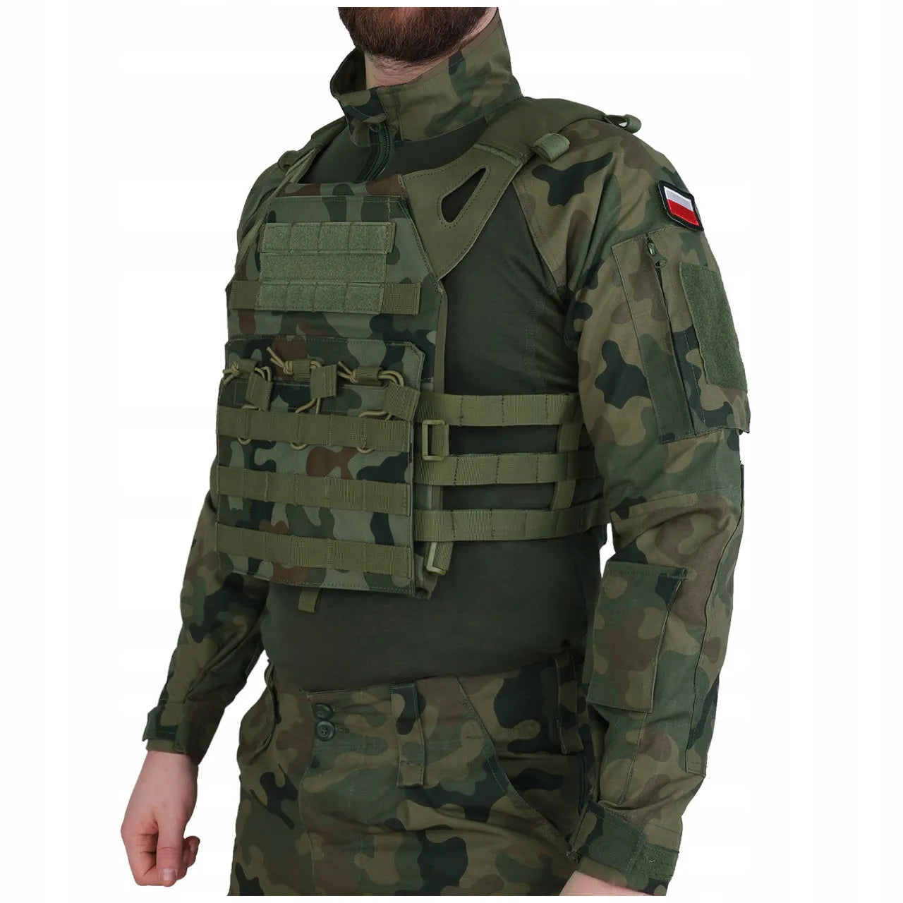 DOMINATOR BLUZA TAKTYCZNA WOJSKOWA COMBAT SHIRT KAMUFLAŻ MORO WZ.93 + FLAGI