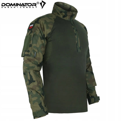 BLUZA TAKTYCZNA WOJSKOWA COMBAT SHIRT DOMINATOR KAMUFLAŻ MORO WZ.93 + FLAGI