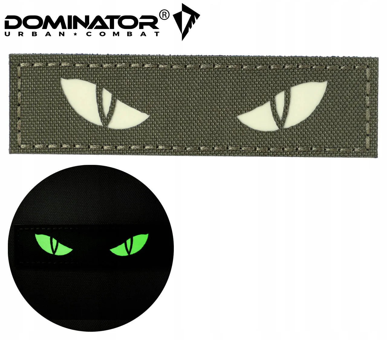 Naszywka na rzep Dominator Cat Eyes fluorescencyjna Olive