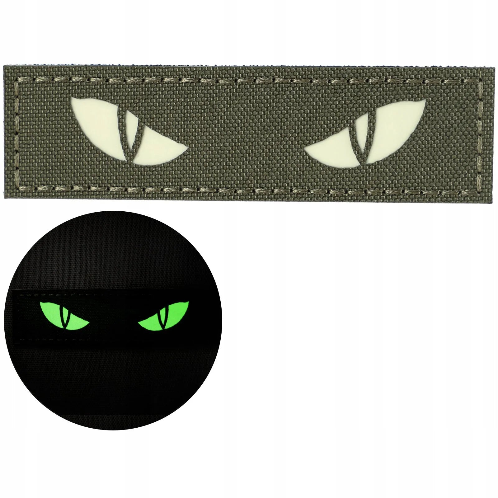 Naszywka na rzep Dominator Cat Eyes fluorescencyjna Olive