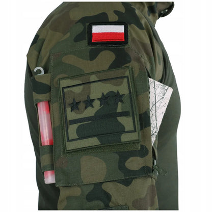 BLUZA TAKTYCZNA WOJSKOWA COMBAT SHIRT DOMINATOR KAMUFLAŻ MORO WZ.93 + FLAGI