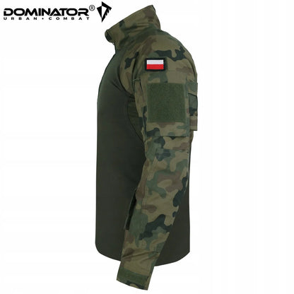 BLUZA TAKTYCZNA WOJSKOWA COMBAT SHIRT DOMINATOR KAMUFLAŻ MORO WZ.93 + FLAGI