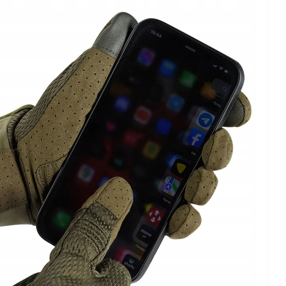 RĘKAWICE TAKTYCZNE WOJSKOWE OCHRONNE TOUCHSCREEN M-TAC A30 OLIVE L