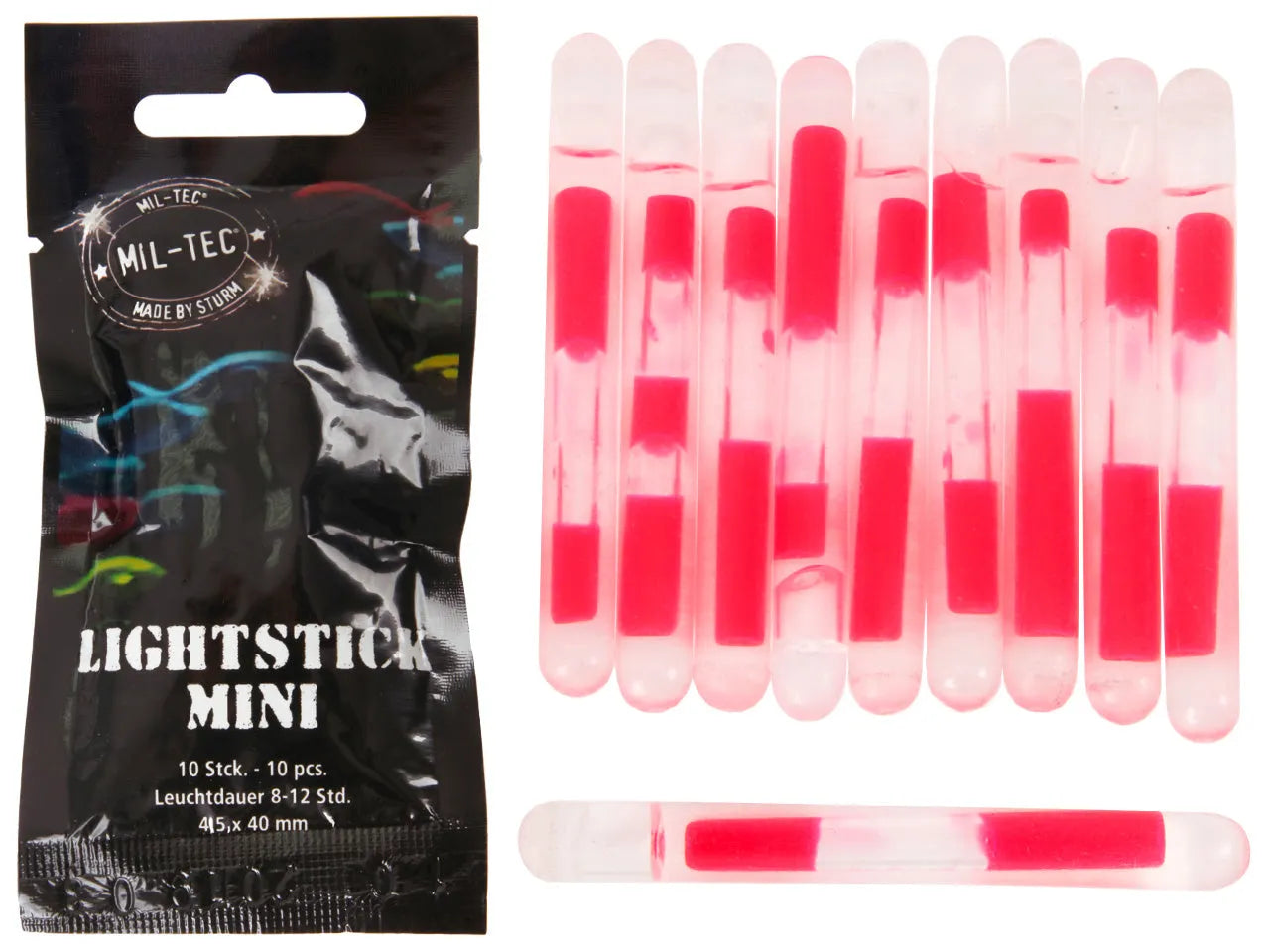 Światła chemiczne Mil-Tec 14931510 Lightstick 10 sztuk czerwone